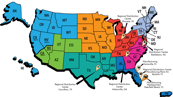 Distribution Centers across the country